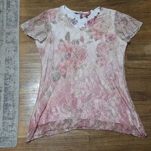 🔵3/$13 Brittany Black Floral Lace Blouse